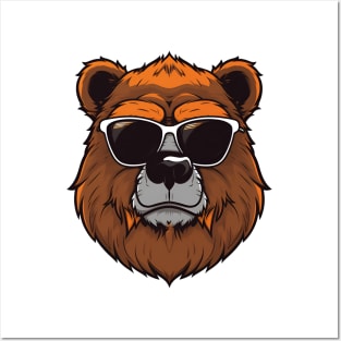 Sarcastic furry bear logo white Posters and Art